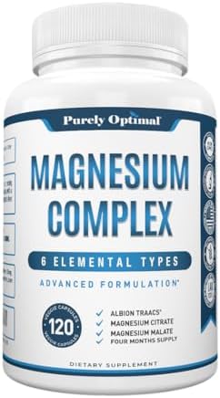 Purely Optimal advanced magnesium formula bottle for deep relaxation and nighttime sleep routines