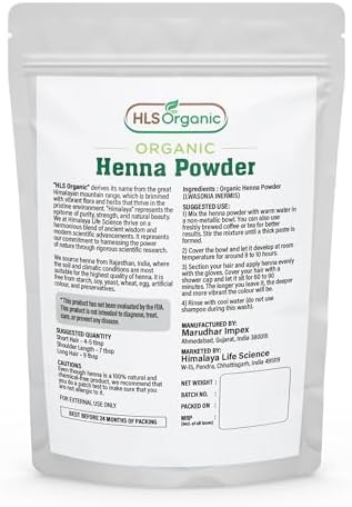 Authentic imported HLS hair care pouch showcasing pure plant based ingredients