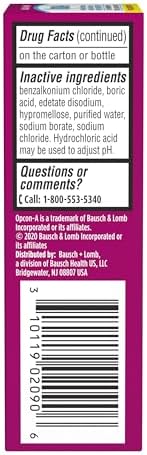 Bausch and Lomb over the counter eye care drops side panel directions