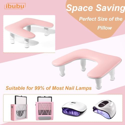 Professional nail technician using Ibubu U-shaped arm rest