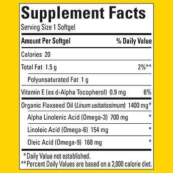USA imported Nature Made flaxseed oil 1400 milligrams dietary supplement bottle with yellow cap