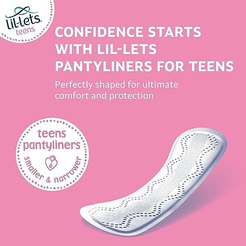 Lil-Lets petite and slim pantyliners for teenagers showing thin absorbent design.
