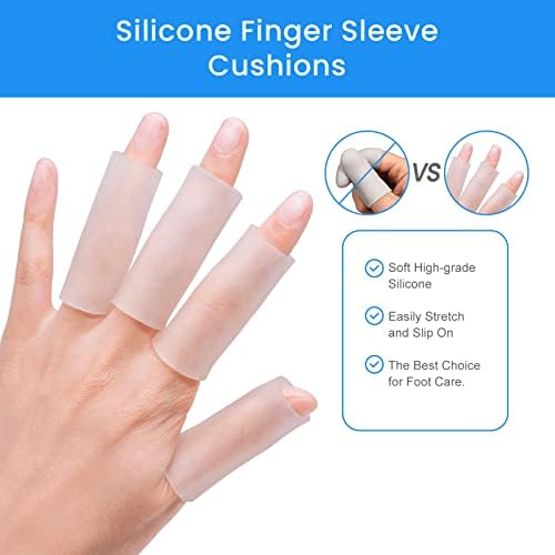 Kimihome anti slip gel finger covers being trimmed with scissors for custom length