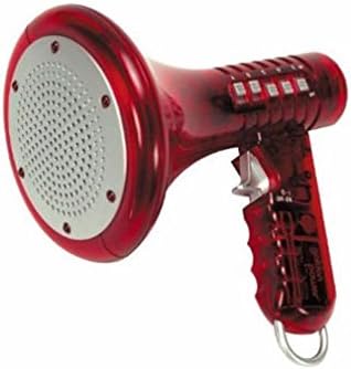 Toysmith handheld electronic megaphone voice synthesizer packaging view demonstrating portable outdoor play features