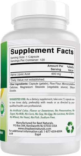 USA imported Best Naturals Alpha Lipoic Acid packaging