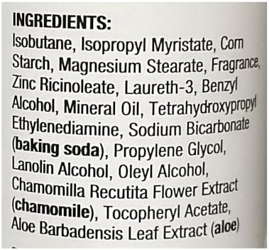 USA imported FDS shower fresh intimate spray showing hypoallergenic and talc-free labels.