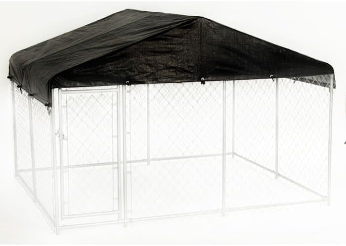 Lucky Dog WeatherGuard outdoor dog kennel cover front view heavy duty waterproof pet shelter roof