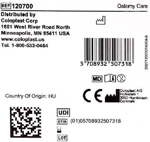 Coloplast Corp Brava Elastic Barrier Strips 120700 box side with usage info.