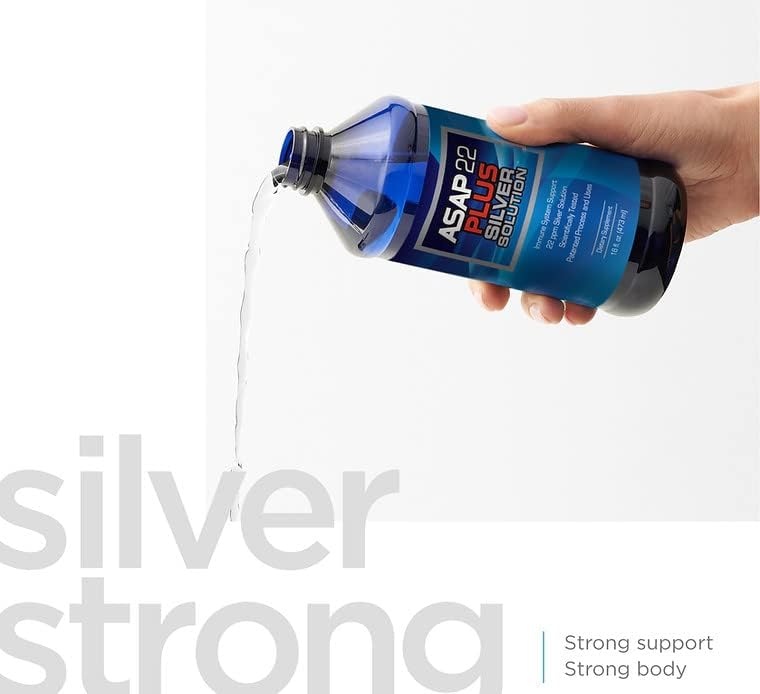 American Biotech Labs ASAP Twenty Two Plus Silver Solution bottle demonstrating authentic USA imported safety seal
