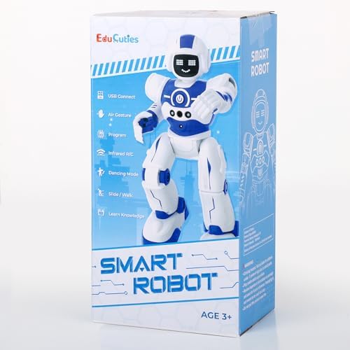 Child playing with EduCuties programmable robot