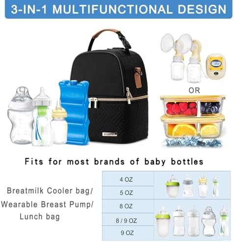 Babeyer insulated milk storage bag showing double compartments