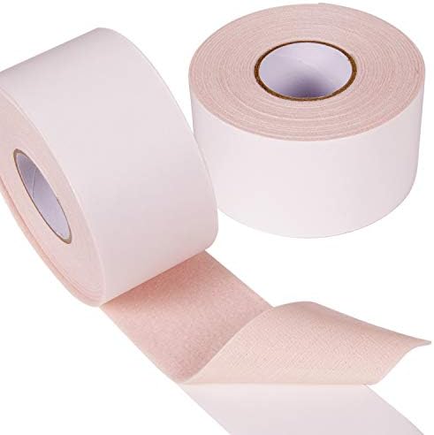 Two rolls of 100 percent cotton adhesive moleskin tape for hiking and dancing.
