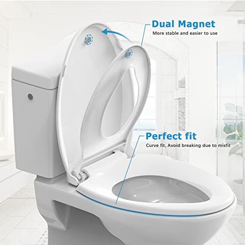 Hosslly durable polypropylene plastic toilet seat installed on a bathroom bowl