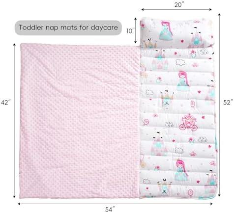 Microfiber polyester daycare mat with secure closure straps