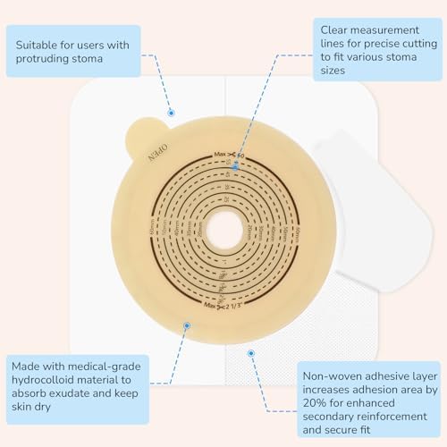 Heagimed premium stoma supplies package detailing skin friendly hydrocolloid base plates