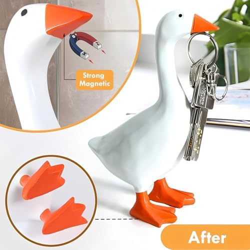 Tqgok decorative goose statue with flat bottom stability