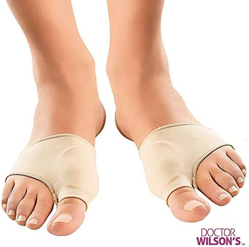 Product packaging and two bunion relief sleeves for men and women.