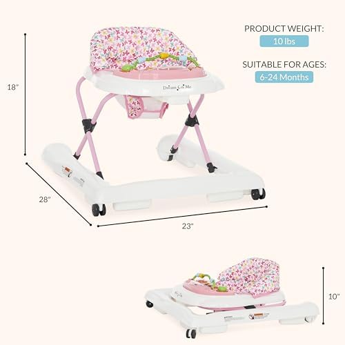 Dream On Me baby walker showing walk-behind mode functionality