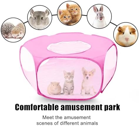 2-Pack Guinea Pig Carrier Backpack and Playpen with Lid, Breathable Pet Playpen Pop Open Exercise Fence, Portable Small Animal Cage for Rabbits, Chinchillas, Squirrel, Lizard, Sugar Glider - Image 7