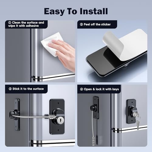 Safety demonstration of fridge lock for child protection