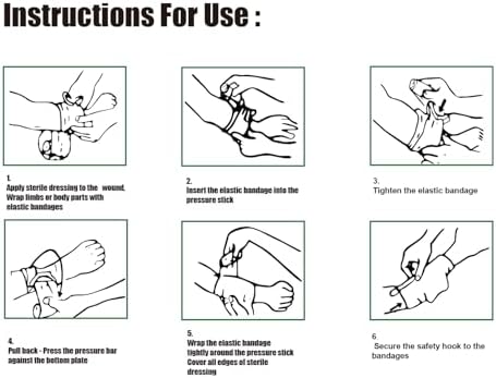 AID MATE combat tactical medical bandage packaging back view with application instructions.