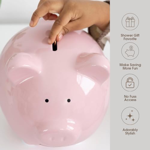 Pearhead ceramic keepsake bank showing the protective soft felt feet on the base