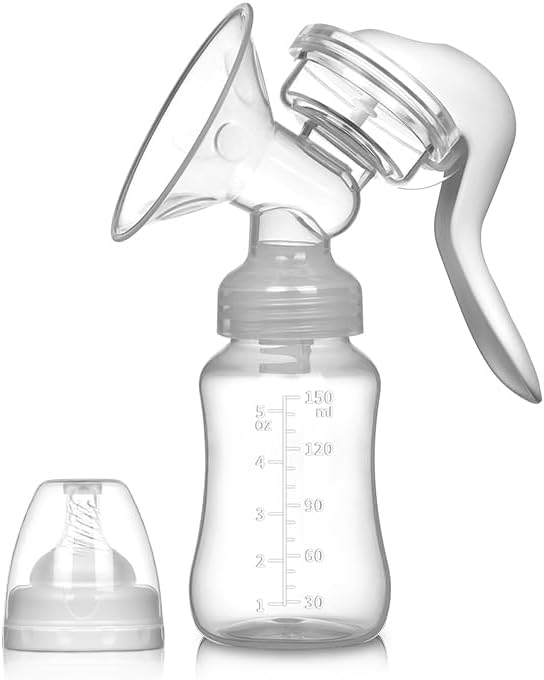 QISLOA premium silicone manual breast pump packaging and included feeding accessories