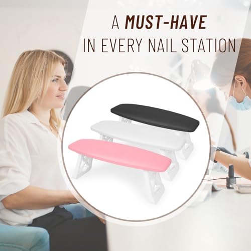 Aonolovo pink manicure cushion showing ergonomic height for nail art