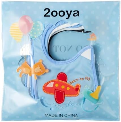 Packaging presentation of the 2ooya 7 piece cotton waterproof baby bibs set for gifting