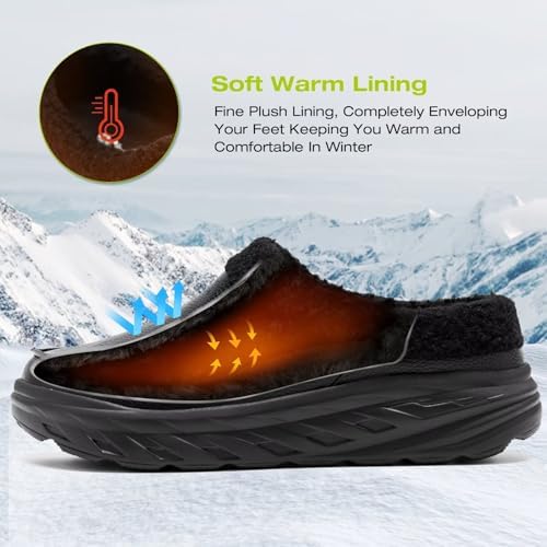 Back view of OrthoComfoot men's slippers showing heel cushioning and leather finish.