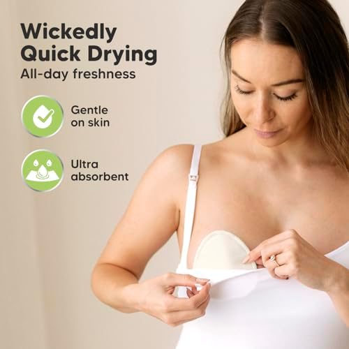 Side profile of KeaBabies contoured breast pads for breastfeeding