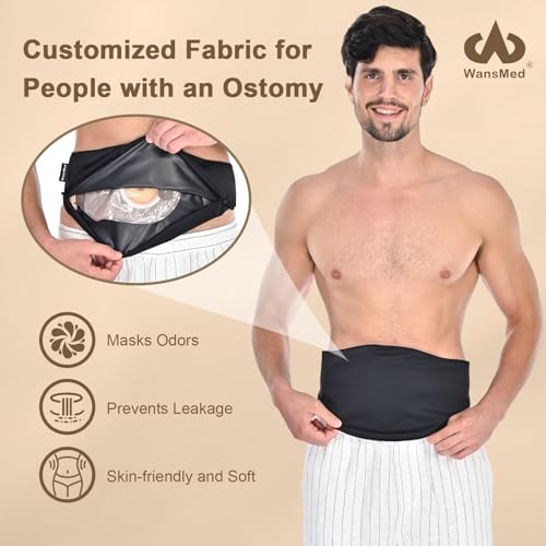 WansMed stealth belt for colostomy bags showing breathable Lycra material.