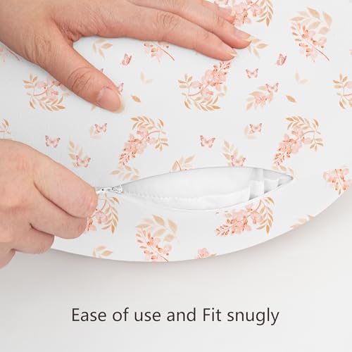 Gender neutral floral print nursing pillow cover for newborn nursery
