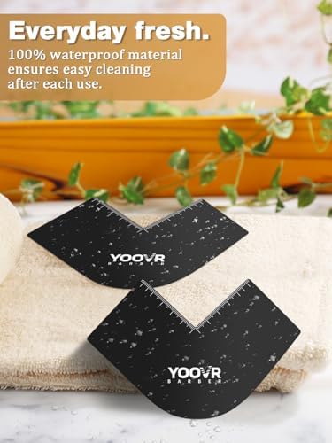 YOOVR imported barber accessories kit highlighting the dual curved and straight edges for versatile facial hair shaping.
