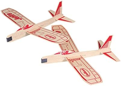 Unboxed view of the two pack premium lightweight balsa wood glider kit components before assembly