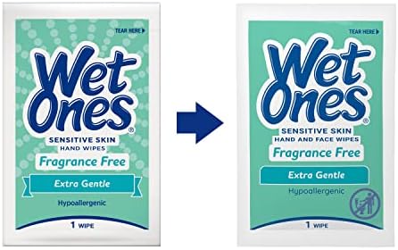 Wet Ones Hand and Face Wipes Singles, Unscented Wipes for Sensitive Skin | Individual Wipes, Hand Wipes Individually Wrapped | 24 ct. (6 pack) - Image 2
