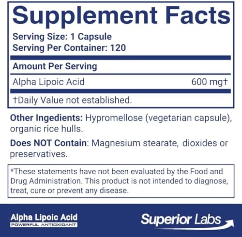 Superior Labs Alpha Lipoic Acid bottle top and seal quality assurance