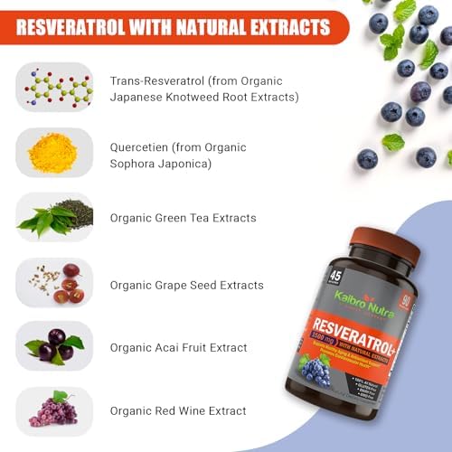 Top view of Kaibro Nutra 90 capsule resveratrol bottle