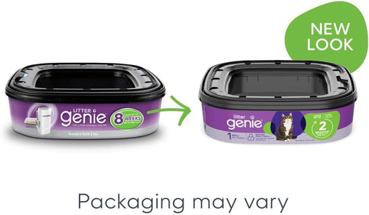 Litter Genie square refill cartridge showing multi layer odor barrier technology