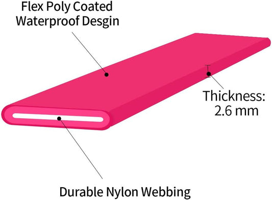 Durable flex poly coated nylon recall training line with heavy duty clasp.