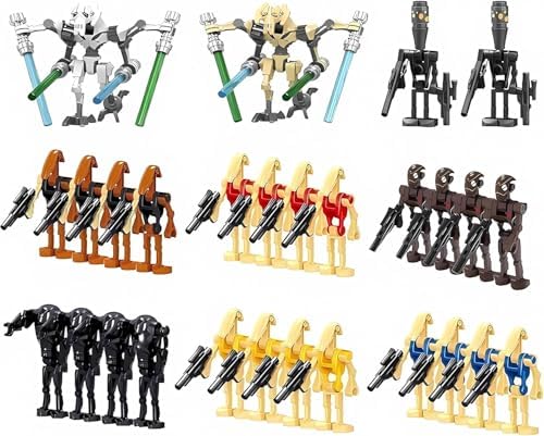 Detailed close-up view of premium interlocking robot action figures featuring articulated joints and eco-friendly plastic material.