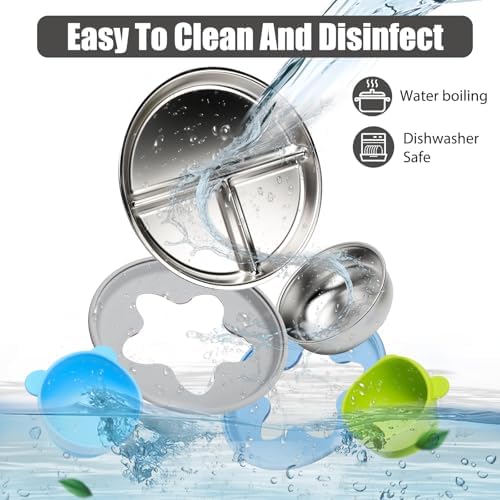 Star blue and grey stainless steel feeding set for babies
