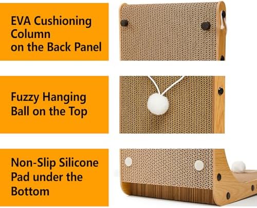 Markarbarka L-shaped cardboard cat scratcher double sided reversible panels