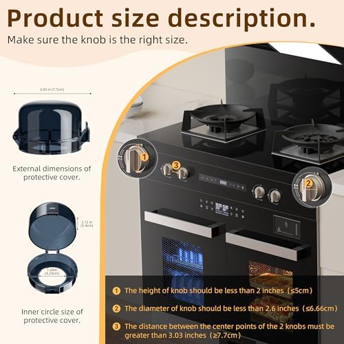 Wilniry child proof stove knob guard installed on kitchen stove