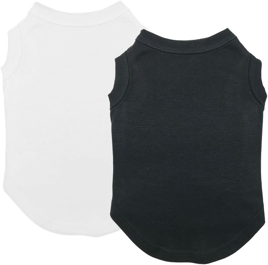 Chol&Vivi Dog Clothes, 2pcs Soft Cotton T-Shirts for Small, Medium, Large, Extra Large Dogs (Black and White, M (18" Chest)) - Image 15