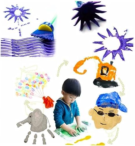 NUOBESTY children art tools showcasing close up details of the creative flower stamp shapes made of EVA foam.