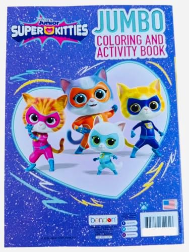Super Kitties coloring book with back cover stand-up character detail