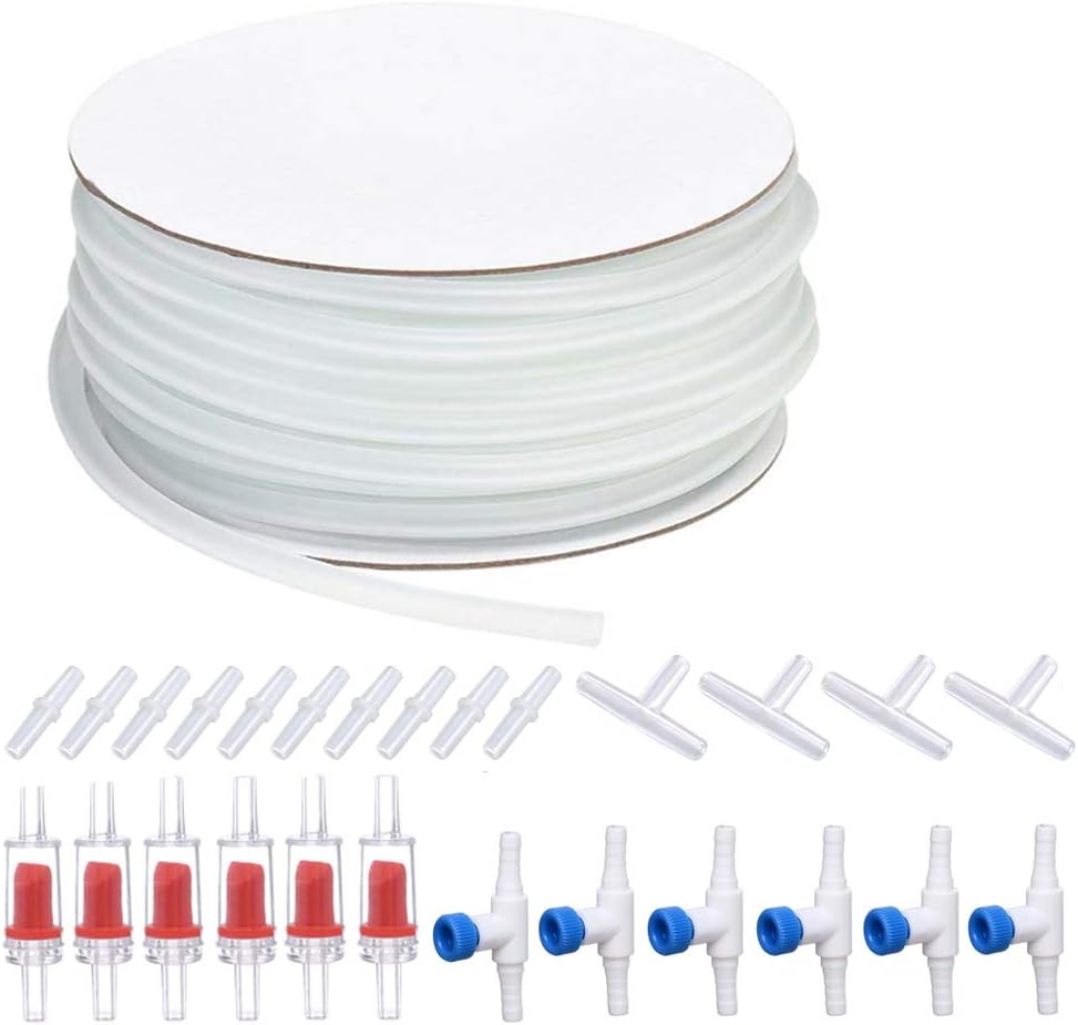ALEGI Aquarium Air Pump Accessories Set with airline tubing and valves front view
