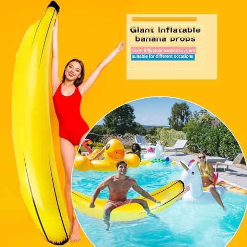 Sonarun large blow up yellow banana toy props for tropical themed events