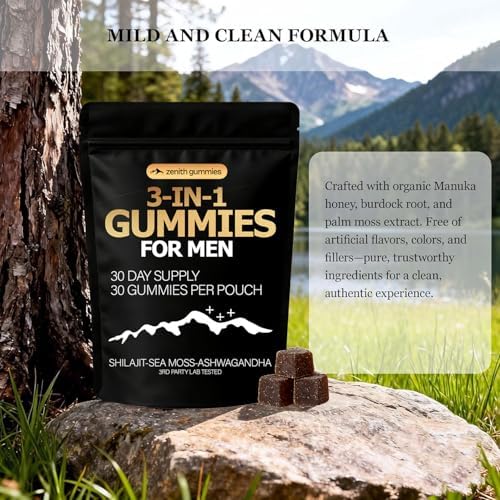 Zenith gummies lifestyle display showcasing the portable 30 day supply pouch